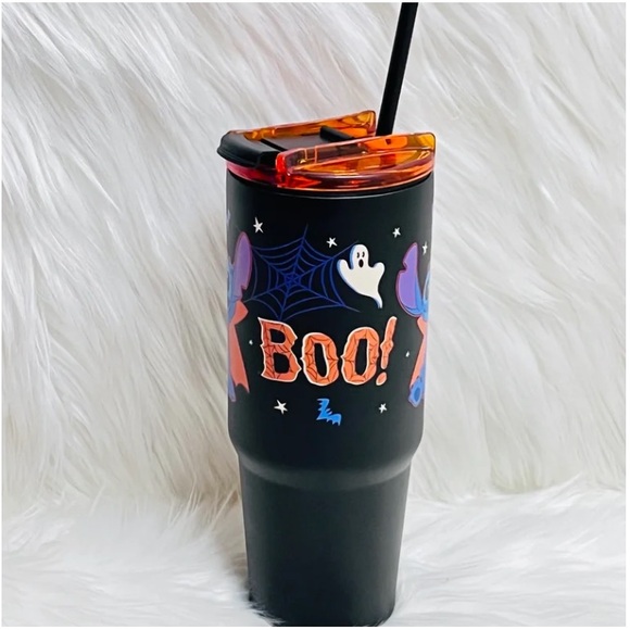 Disney Stitch Boo Halloween Stainless Steel Travel Mug w Handle Safety Lock NWT - Picture 5 of 7
